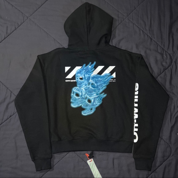 Caravaggio Blue Flame Skull Hoodie 